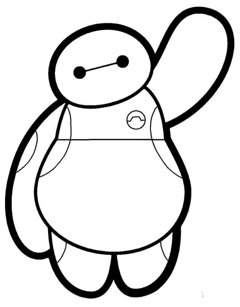 Baymax boyama sayfası – boyama çalışması, yaratıcılığı geliştirir
