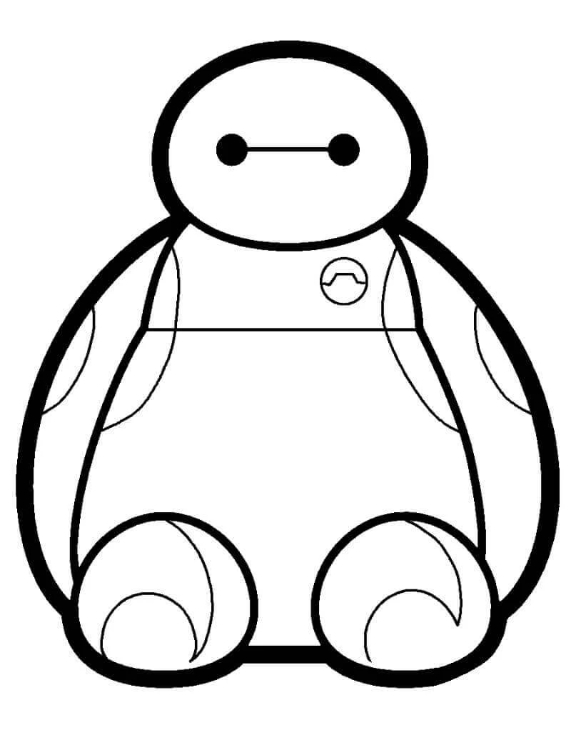 Baymax boyama sayfası – okul öncesi, evde etkinlik
