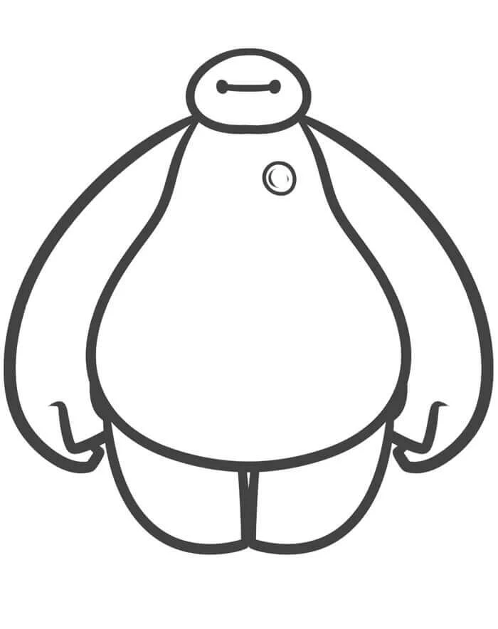 Baymax boyama sayfası – sevimli karakter, sanatsal çalışma