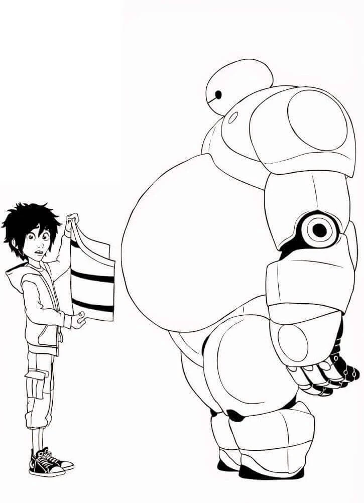 Baymax boyama sayfası – evde etkinlik, ücretsiz yazdır