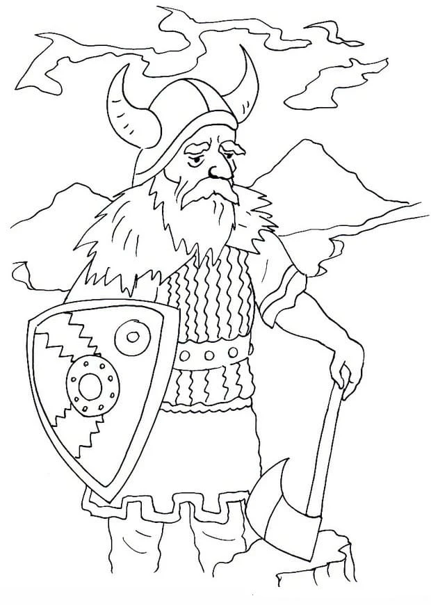 Vikingler boyama sayfası #43 – tamamen ücretsiz, çocuklar için