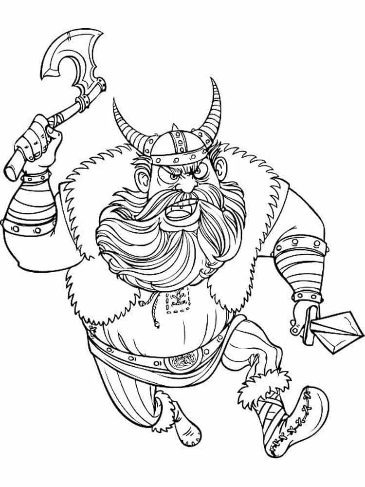 Vikingler boyama sayfası #65 – yaratıcılık, doğum günü partisi aktivitesi