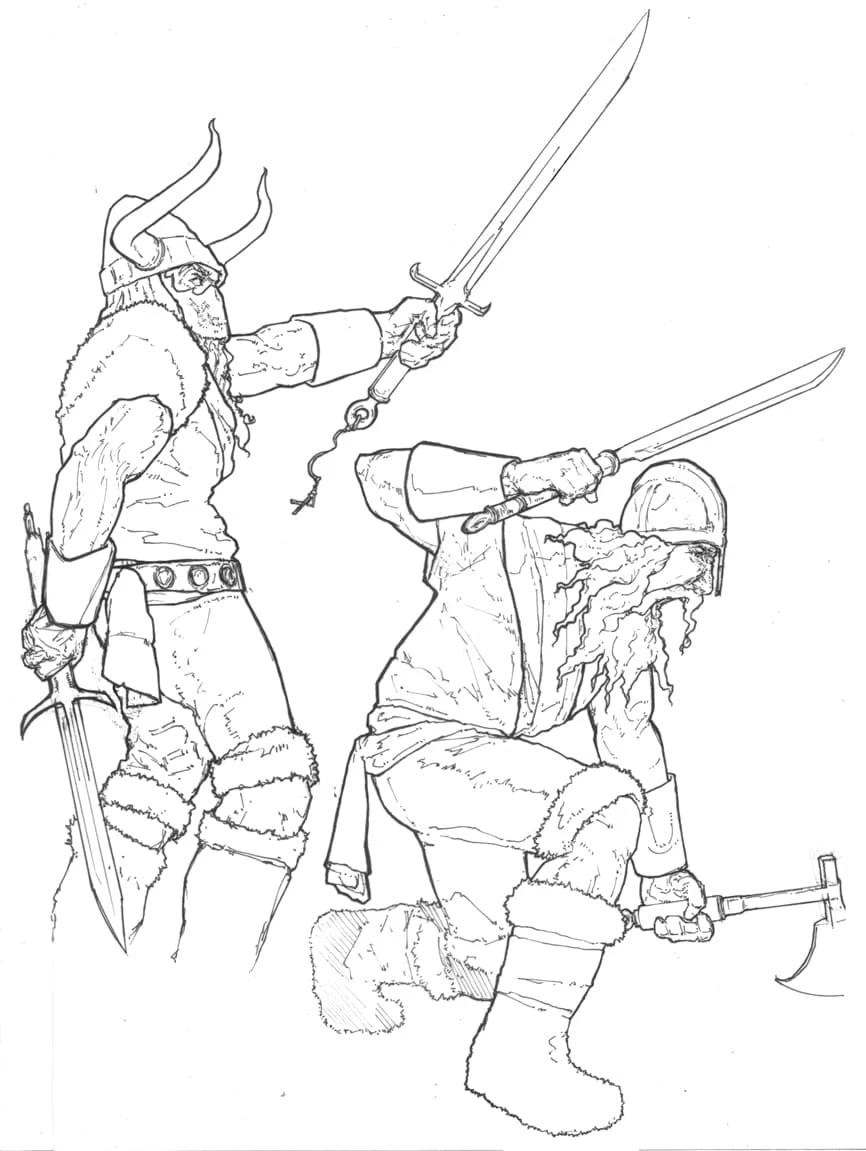 Vikingler boyama sayfası #67 – renkli çizimler, dikkat ve odaklanma geliştirir