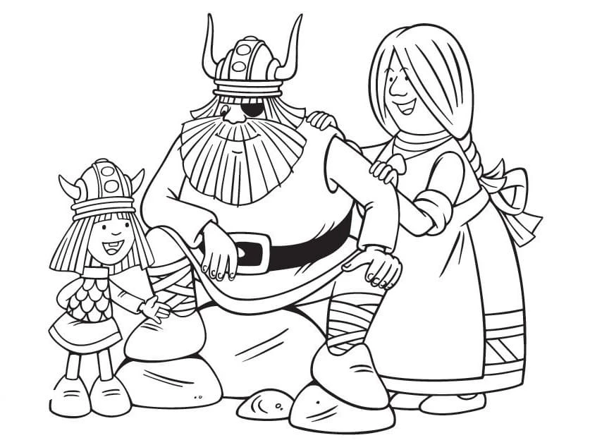 Vikingler boyama sayfası #74 – dikkat ve odaklanma geliştirir, A4 baskıya uygun