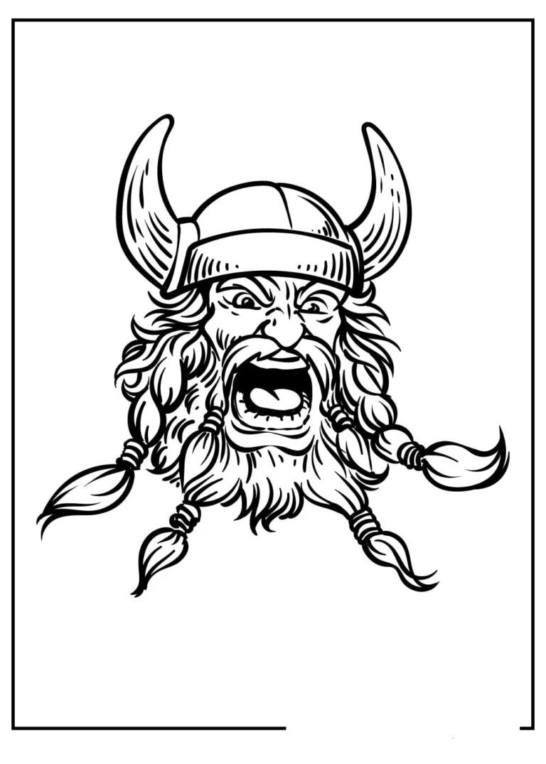 Vikingler boyama sayfası #77 – renk bilgisini öğretir, günlük etkinlik önerisi