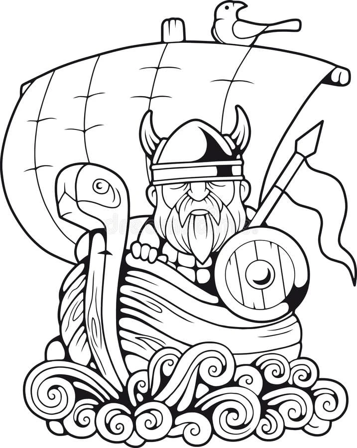 Vikingler boyama sayfası #84 – günlük etkinlik önerisi, kolay boyama