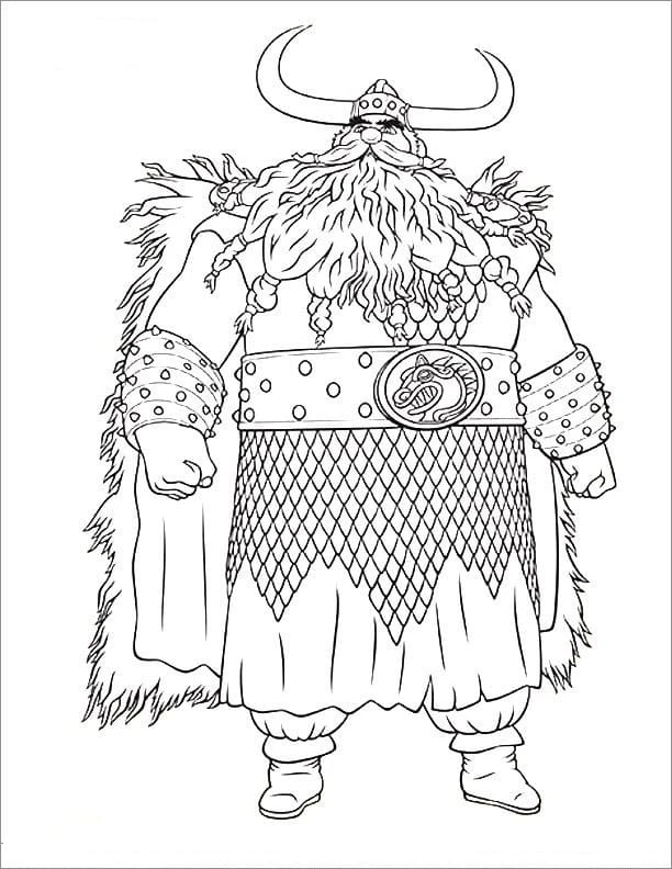 Vikingler boyama sayfası #89 – PDF indir, sevimli karakter