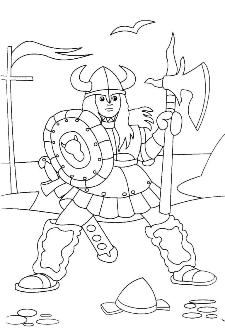 Vikingler boyama sayfası – okul öncesi, evde etkinlik
