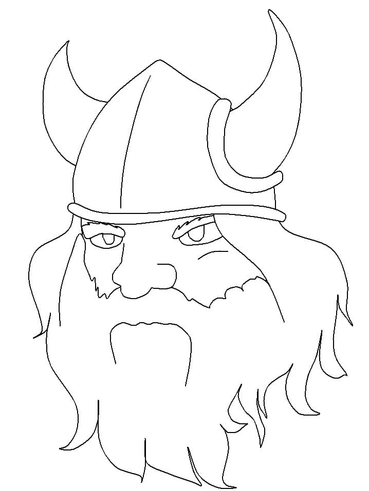 Vikingler boyama sayfası – sevimli karakter, sanatsal çalışma