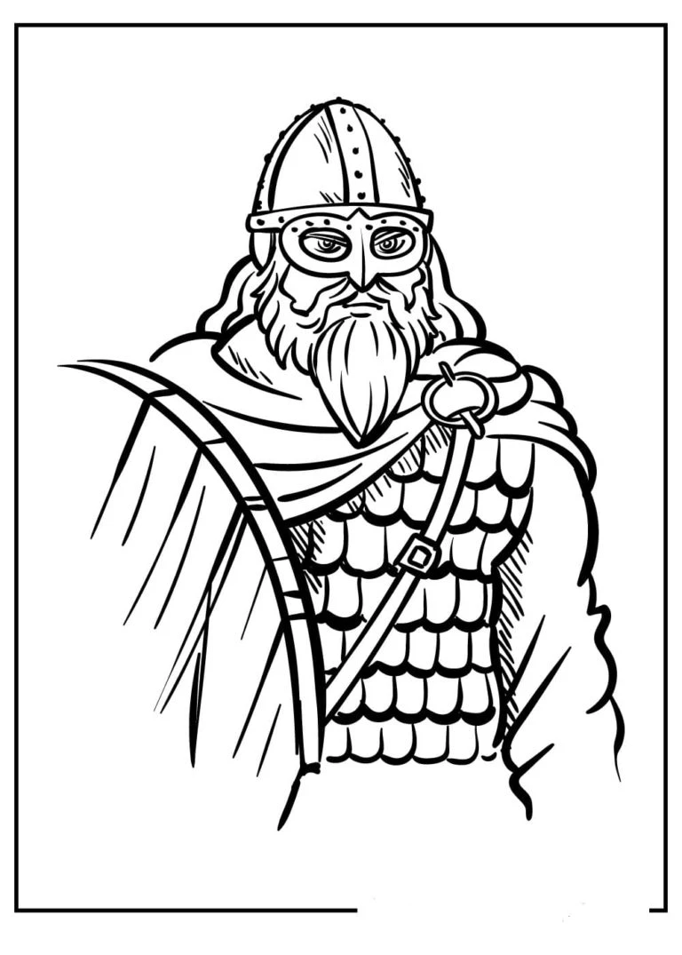 Vikingler boyama sayfası – çocuklar için, çizgi film temalı
