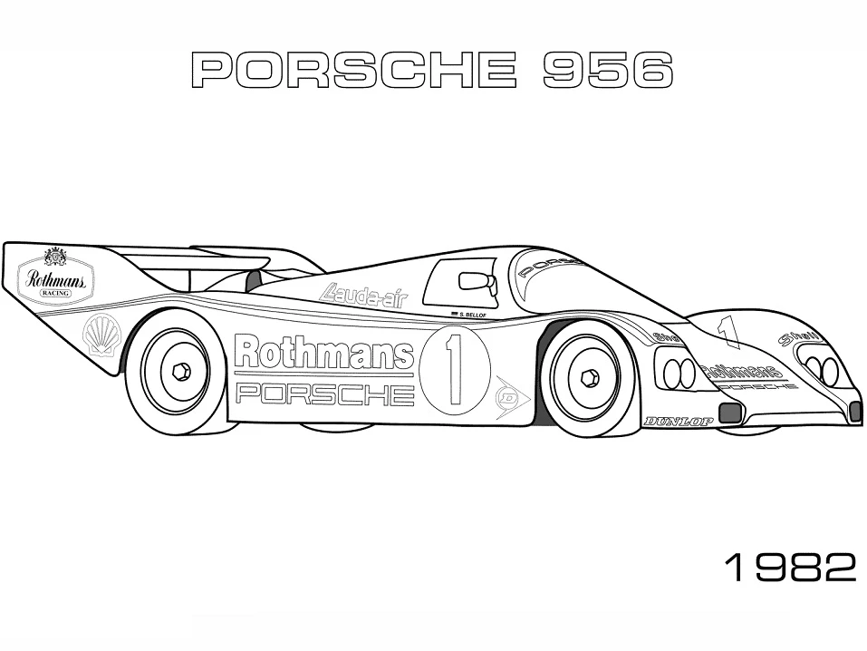 Porsche boyama sayfası – eğlenceli etkinlik, el becerilerini geliştirir