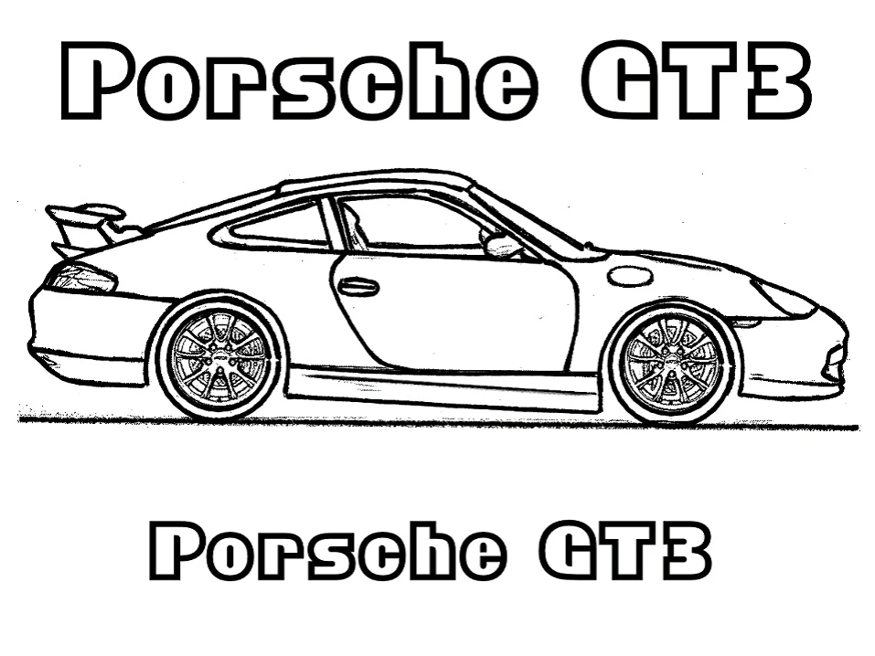 Porsche boyama sayfası – yaratıcılığı geliştirir, keyifli zaman