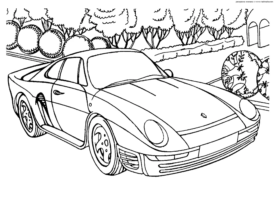 Porsche boyama sayfası – okul öncesi, evde etkinlik