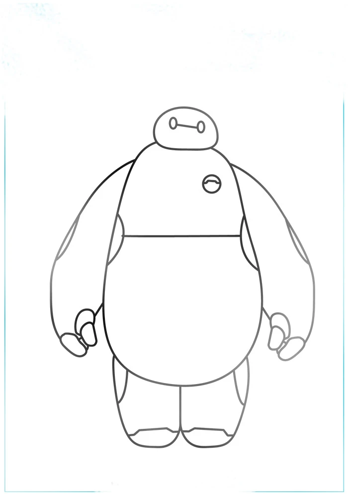 Big Hero 6 boyama sayfası – sevimli karakter, sanatsal çalışma