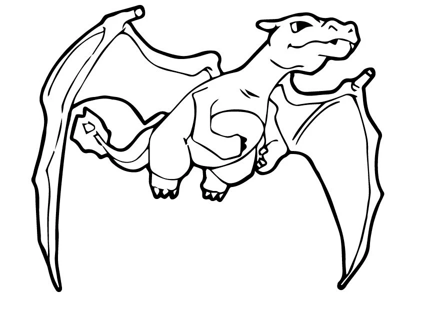 Charizard boyama sayfası #1 – okul öncesi, evde etkinlik