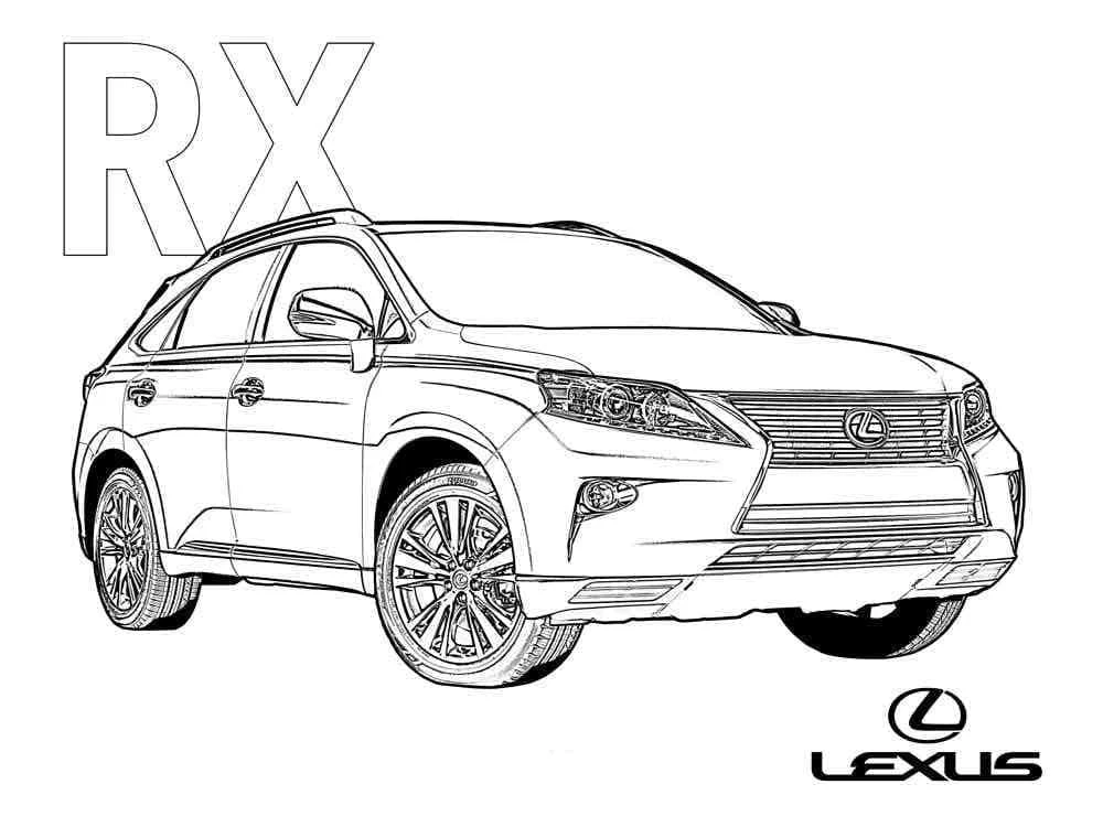 Lexus boyama sayfası – çocuklar için, çizgi film temalı