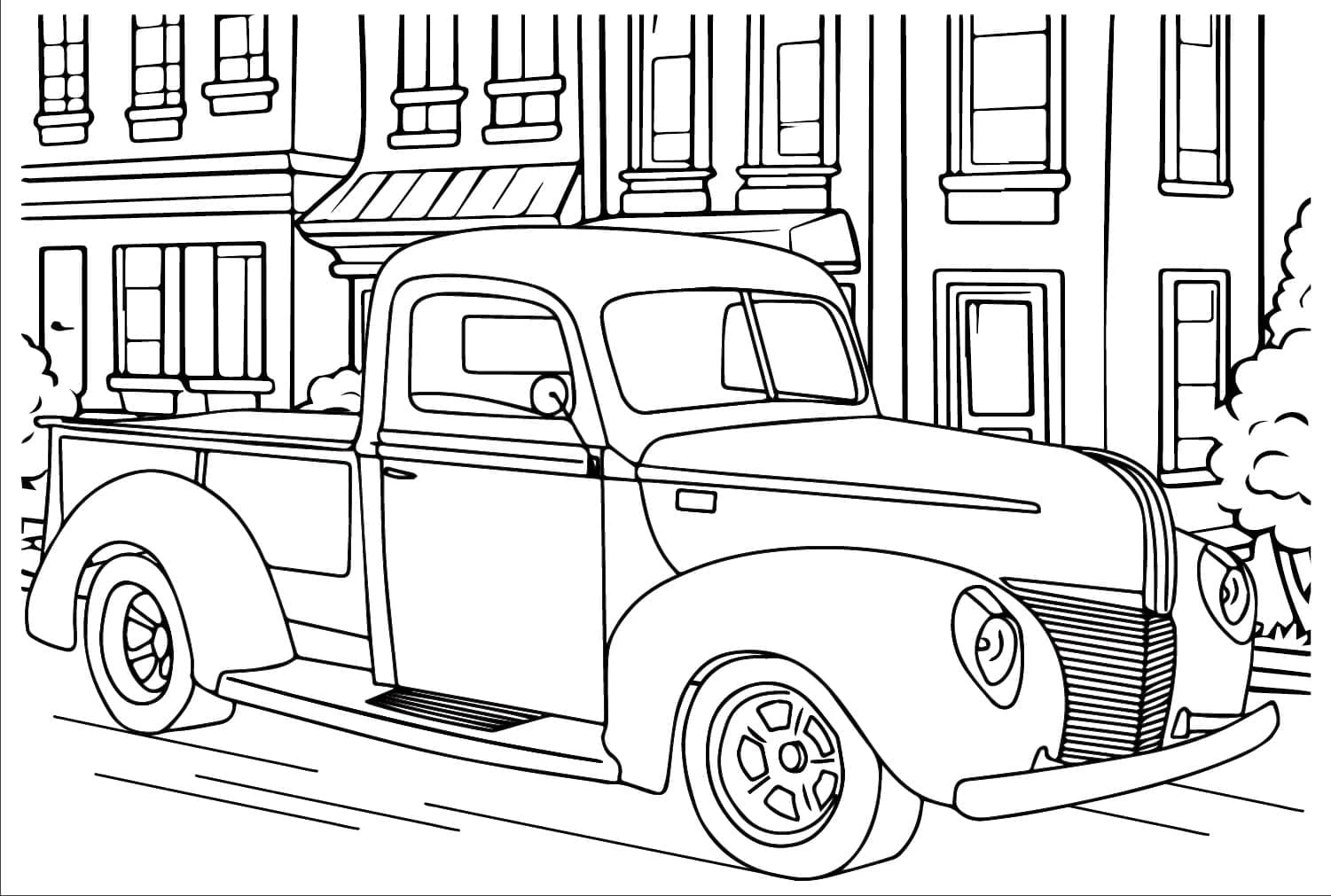 Ford boyama sayfası – çizgi film temalı, basit çizim
