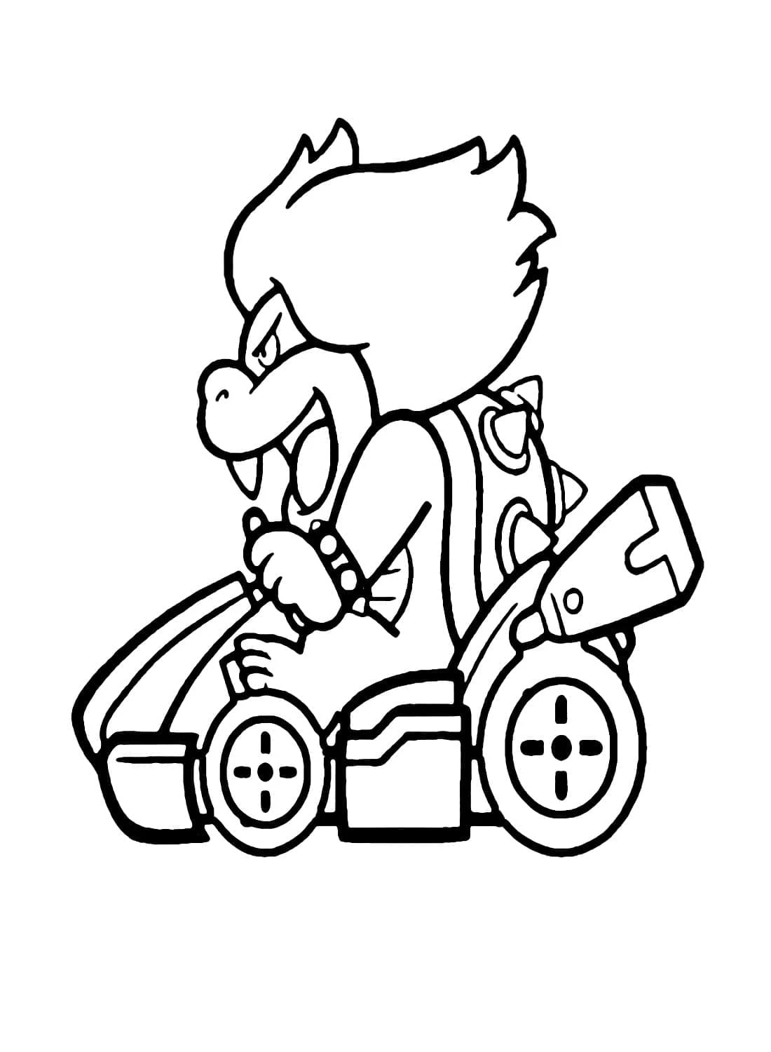 Mario Kart boyama sayfası – basit çizim, kolay boyama