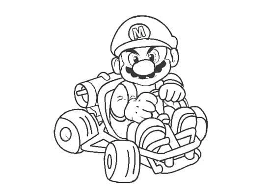 Mario Kart boyama sayfası #12 – PDF indir, sevimli karakter