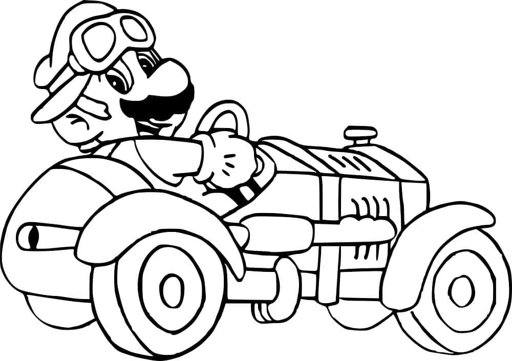Mario Kart boyama sayfası #13 – çocuklar için, çizgi film temalı