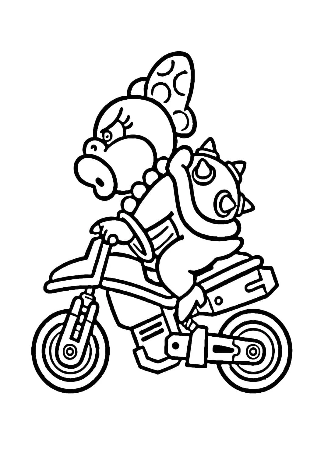 Mario Kart boyama sayfası – çizgi film temalı, basit çizim