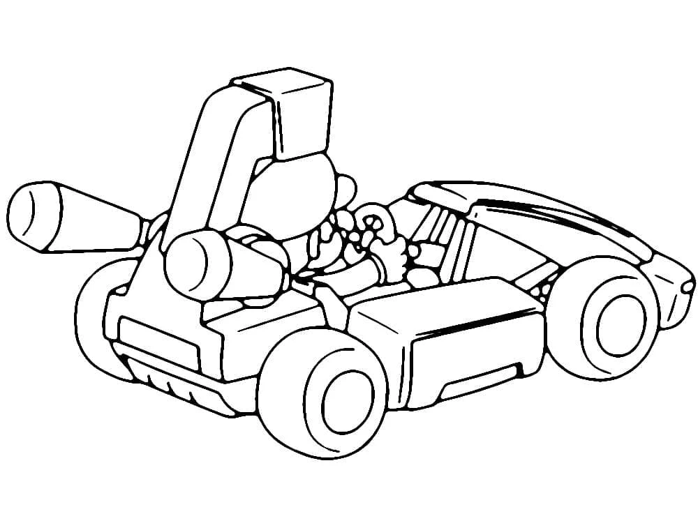 Mario Kart boyama sayfası – el becerilerini geliştirir, boyama çalışması