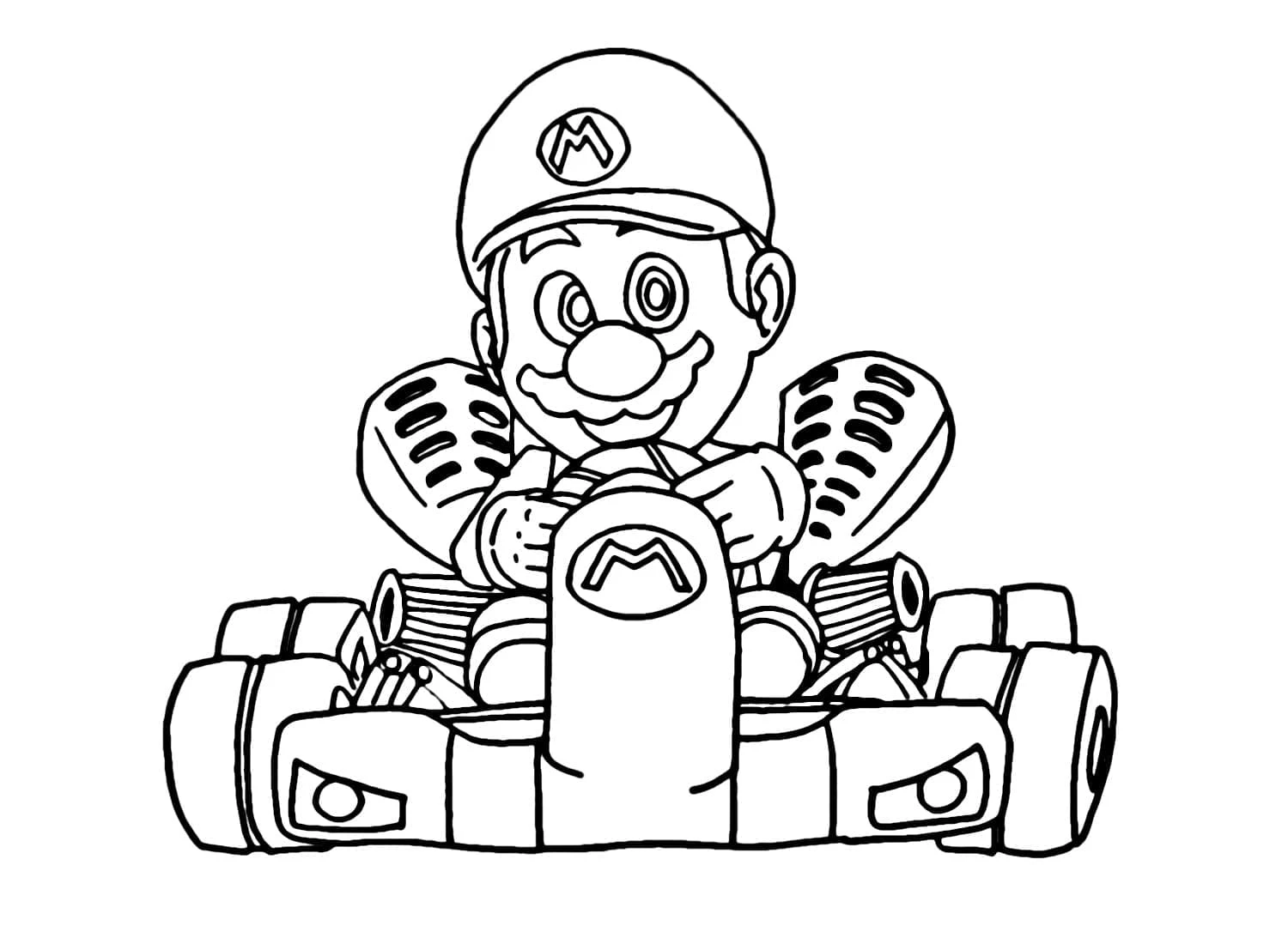 Mario Kart boyama sayfası – yaratıcılık, eğlenceli etkinlik