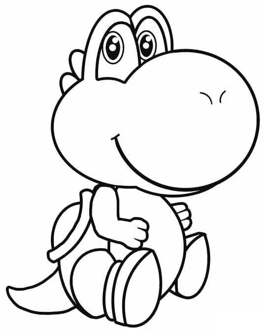 Yoshi boyama sayfası – çocuklar için, çizgi film temalı