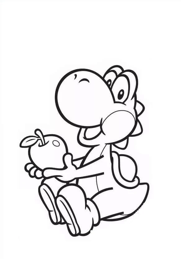 Yoshi boyama sayfası – eğlenceli etkinlik, el becerilerini geliştirir