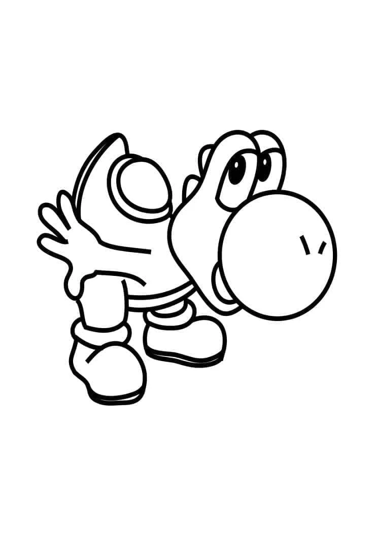 Yoshi boyama sayfası – PDF indir, sevimli karakter