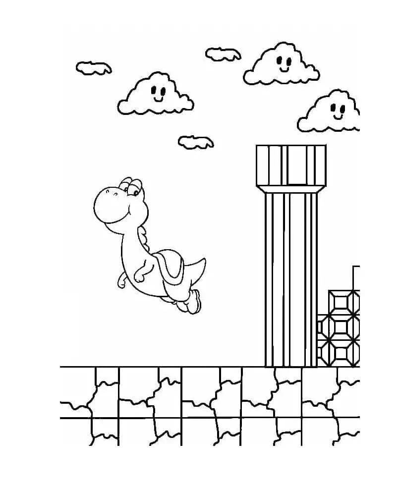 Yoshi boyama sayfası – kolay boyama, eğitici aktivite