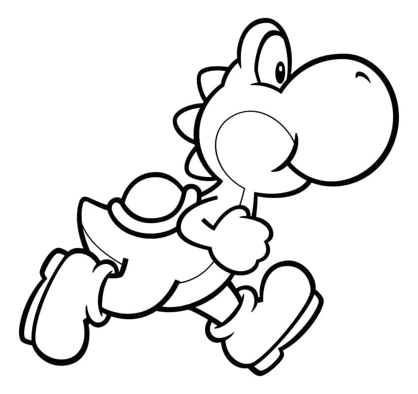 Yoshi boyama sayfası – renkli çizimler, okul öncesi