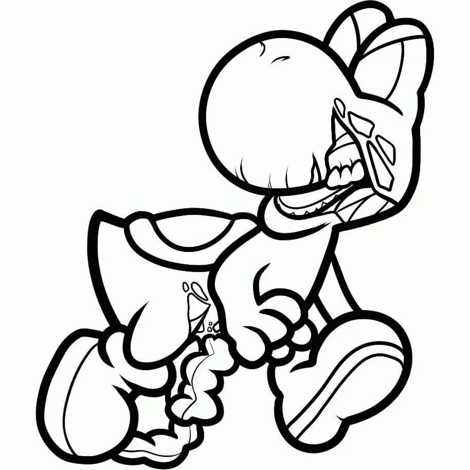 Yoshi boyama sayfası – kolay boyama, eğitici aktivite