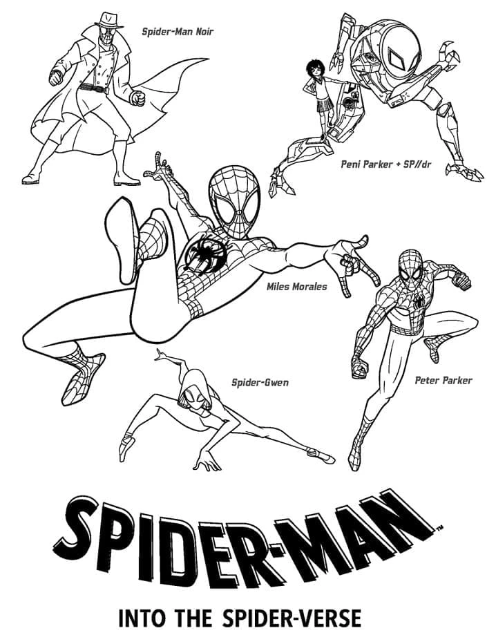 Miles Morales boyama sayfası – çocuklar için, çizgi film temalı