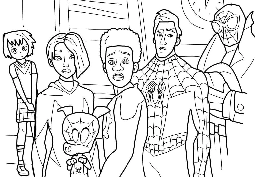 Miles Morales boyama sayfası – boyama etkinliği, çocuk aktivitesi