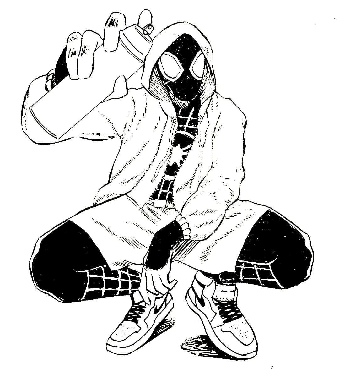 Miles Morales boyama sayfası – eğitici aktivite, yaratıcılık