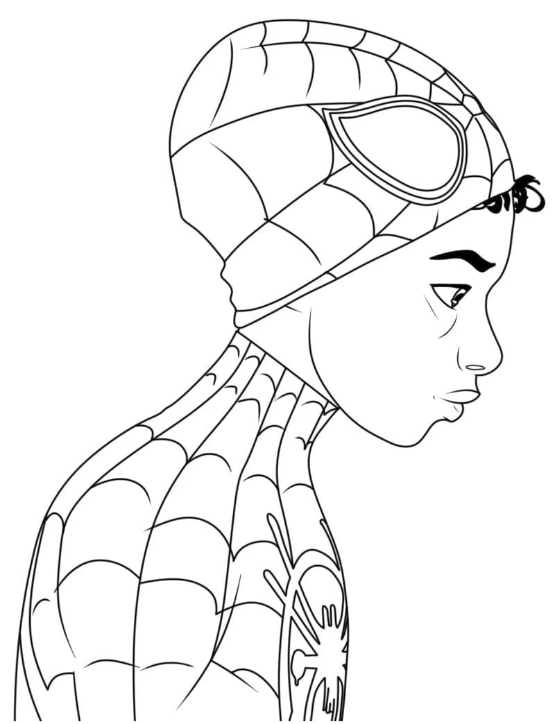 Miles Morales boyama sayfası – el becerilerini geliştirir, boyama çalışması