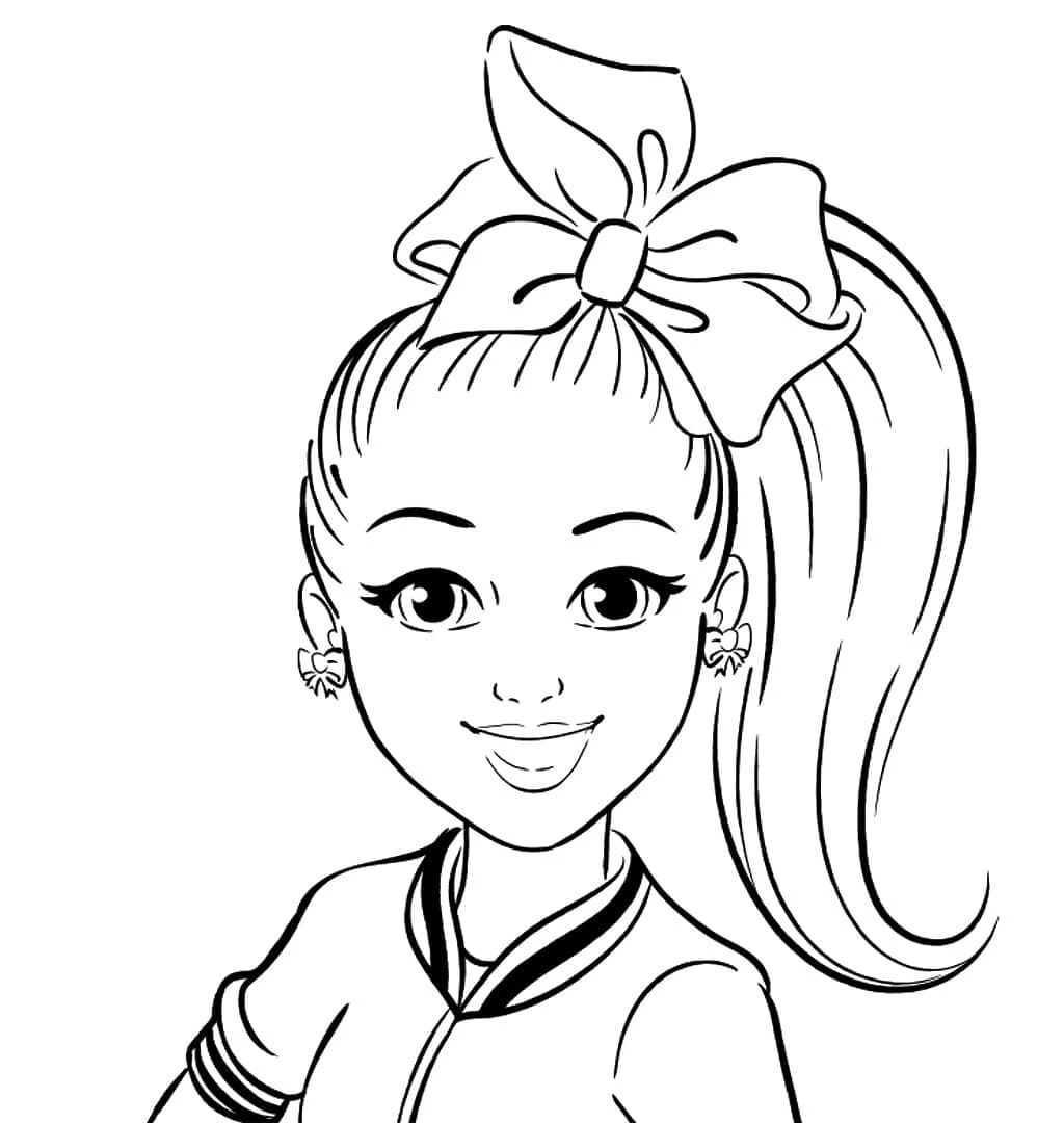 JoJo Siwa boyama sayfası #8 – renkli çizimler, dikkat ve odaklanma geliştirir