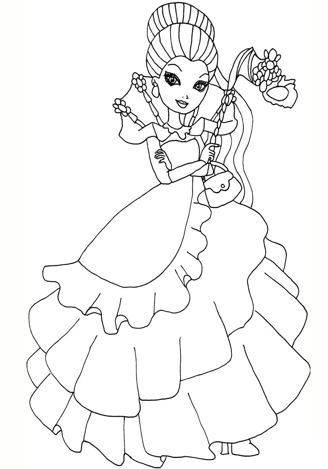 Ever After High boyama sayfası – basit çizim, kolay boyama