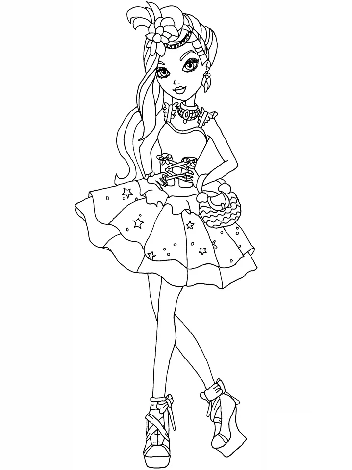Ever After High boyama sayfası – kolay boyama, eğitici aktivite