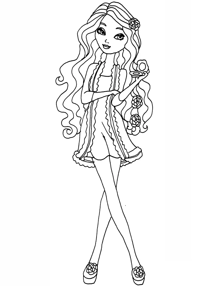 Ever After High boyama sayfası – eğlenceli etkinlik, el becerilerini geliştirir