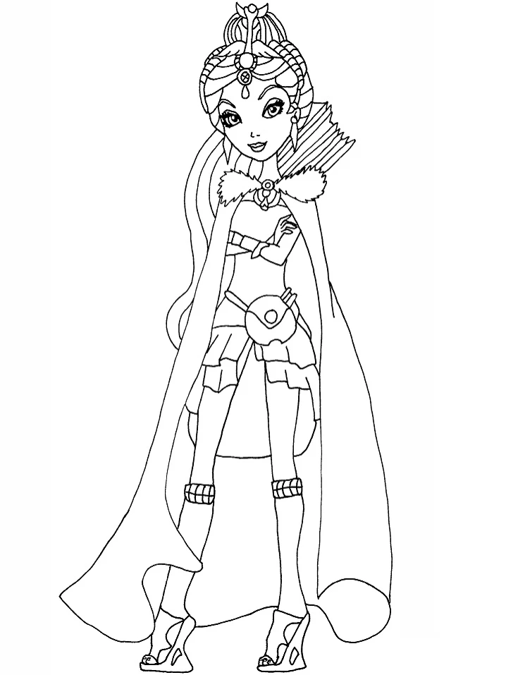 Ever After High boyama sayfası – basit çizim, kolay boyama