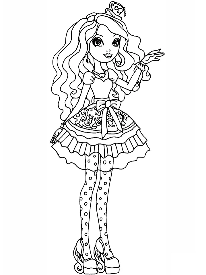 Ever After High boyama sayfası – boyama çalışması, yaratıcılığı geliştirir