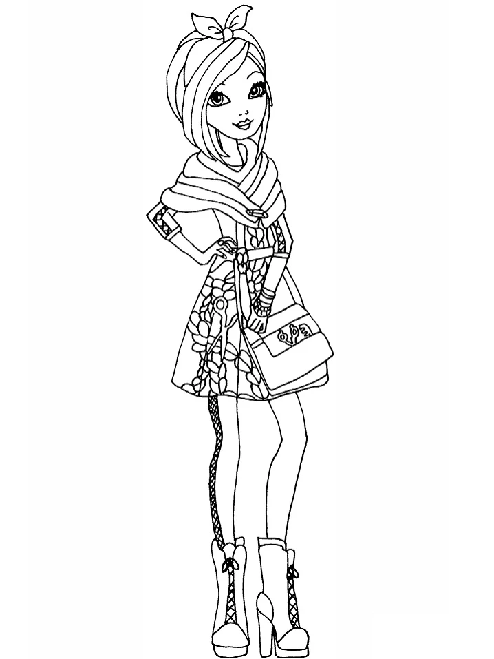 Ever After High boyama sayfası – renkli çizimler, okul öncesi