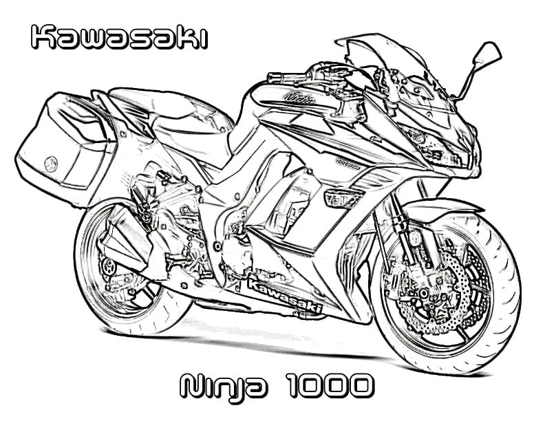 Kawasaki boyama sayfası – boyama çalışması, yaratıcılığı geliştirir
