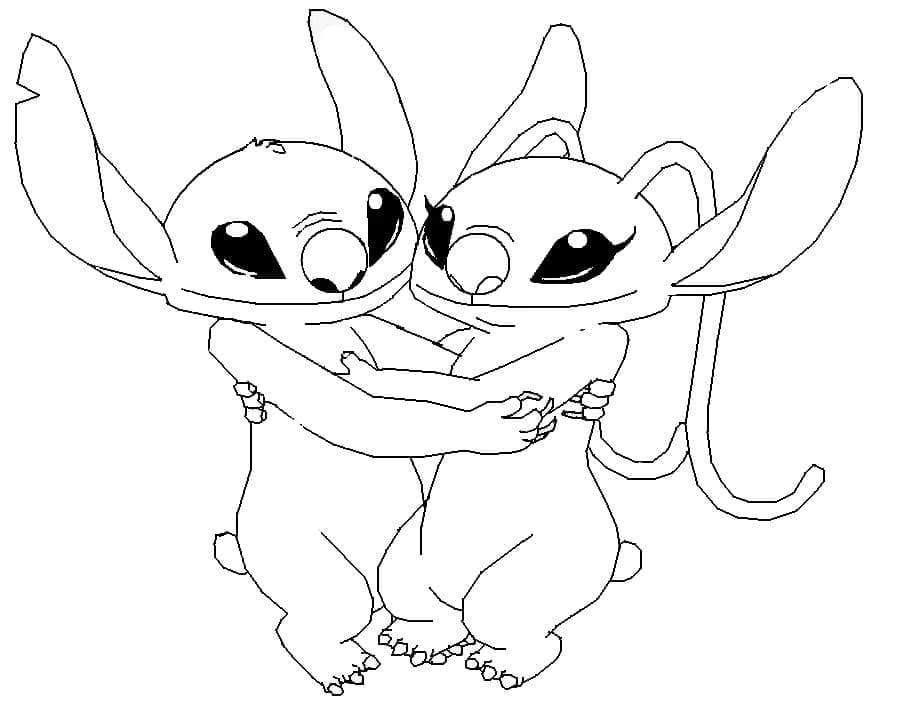 Lilo & Stitch boyama sayfası – renkli çizimler, okul öncesi