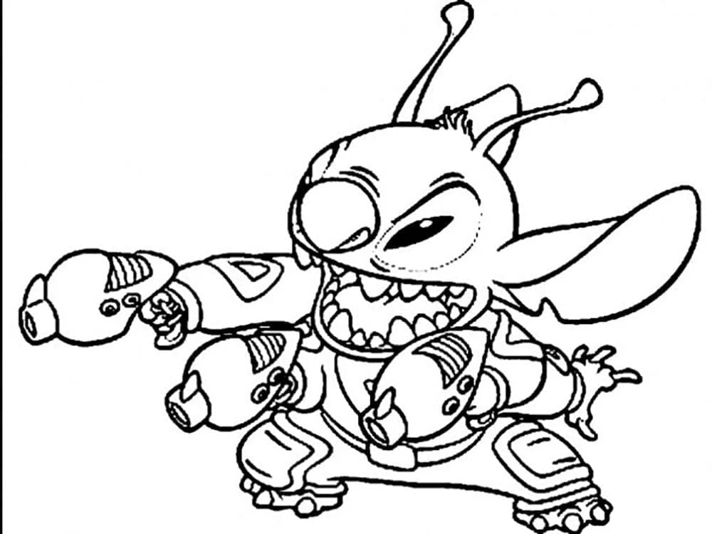 Lilo & Stitch boyama sayfası – yaratıcılığı geliştirir, keyifli zaman