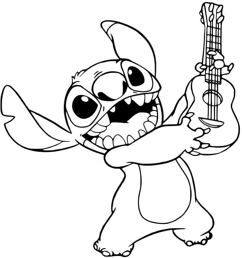 Lilo & Stitch boyama sayfası – sevimli karakter, sanatsal çalışma