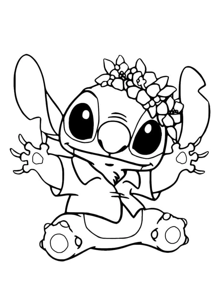 Lilo & Stitch boyama sayfası – çocuk aktivitesi, PDF indir