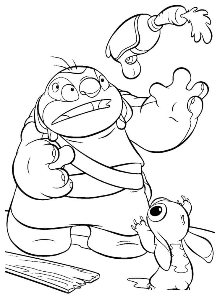Lilo & Stitch boyama sayfası – basit çizim, kolay boyama